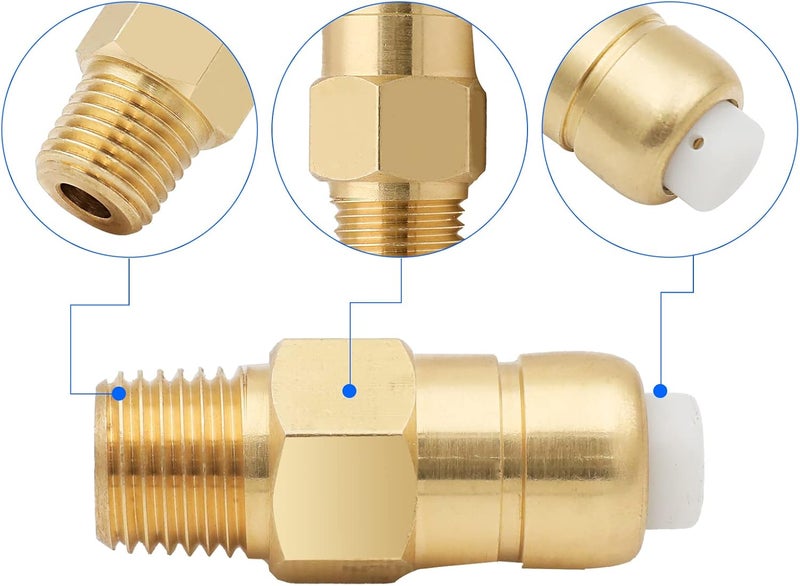 Timsec 4 Pieces Thermal Release Valve for Pressure Washer Pump, 1/4 Inch NPT Thermal Relief Valve, Replacement Pump Protector 678169004, 678169002 and 678169001, 208673GS, 21783GS, 194298GS and B3090GS - Image 5